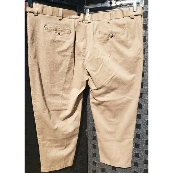 Oak Hill Premium Pants Khaki Mens Measures 52 x 25.5 Chino Flat Front Slacks - Picture 2 of 10